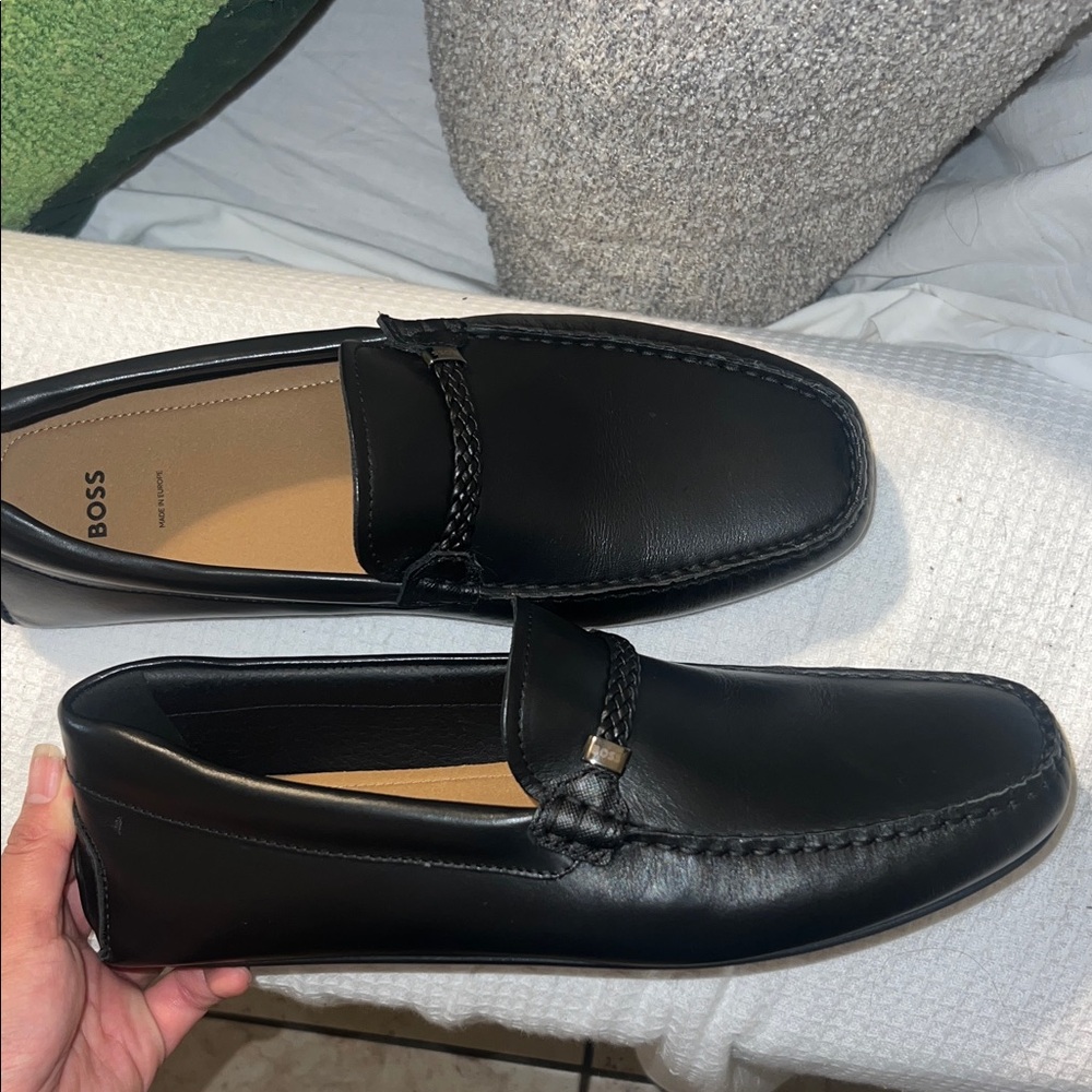 Boss Men's Classic Black Slip-On Loafers